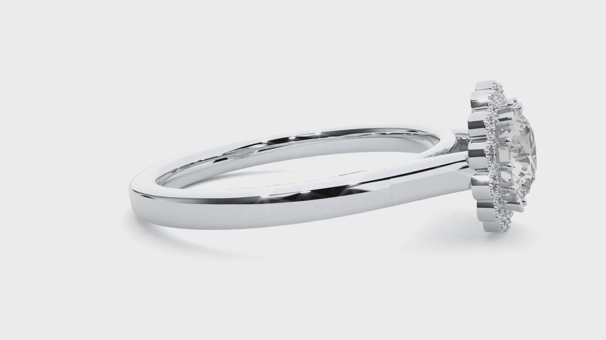 Florence Solitaire Halo Ring