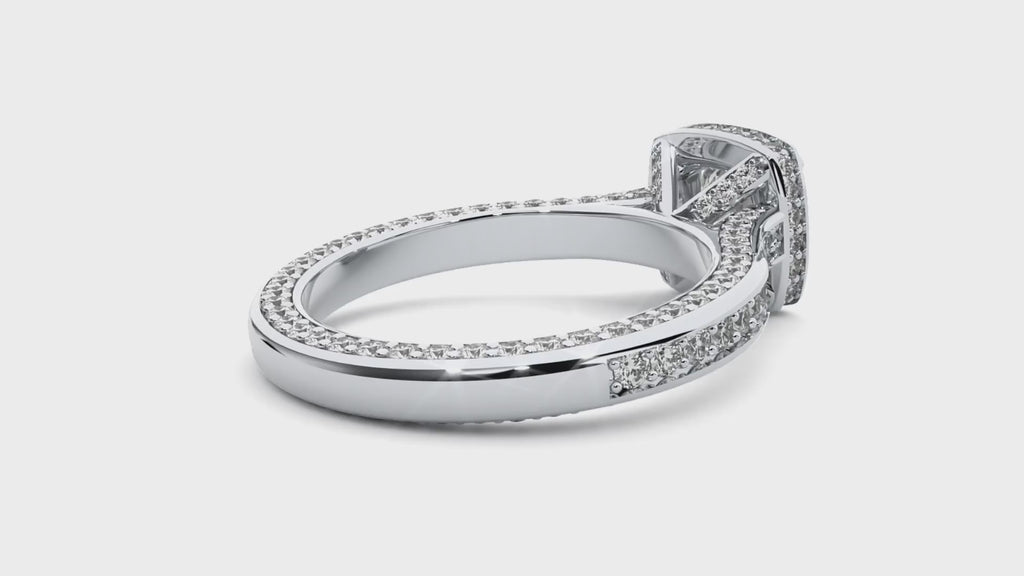 Coretta Solitaire Halo Ring