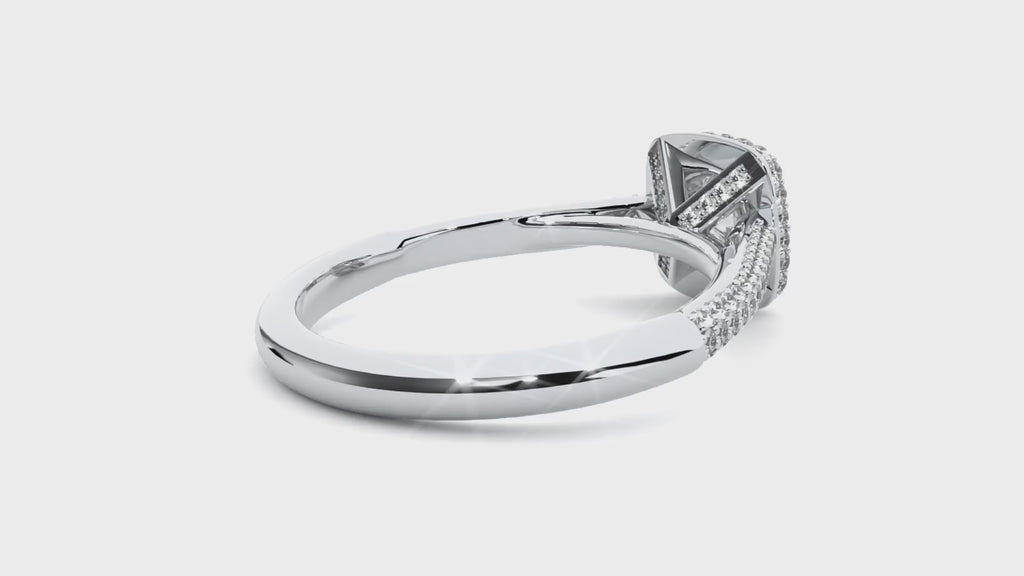 Evangeline Solitaire Halo Ring