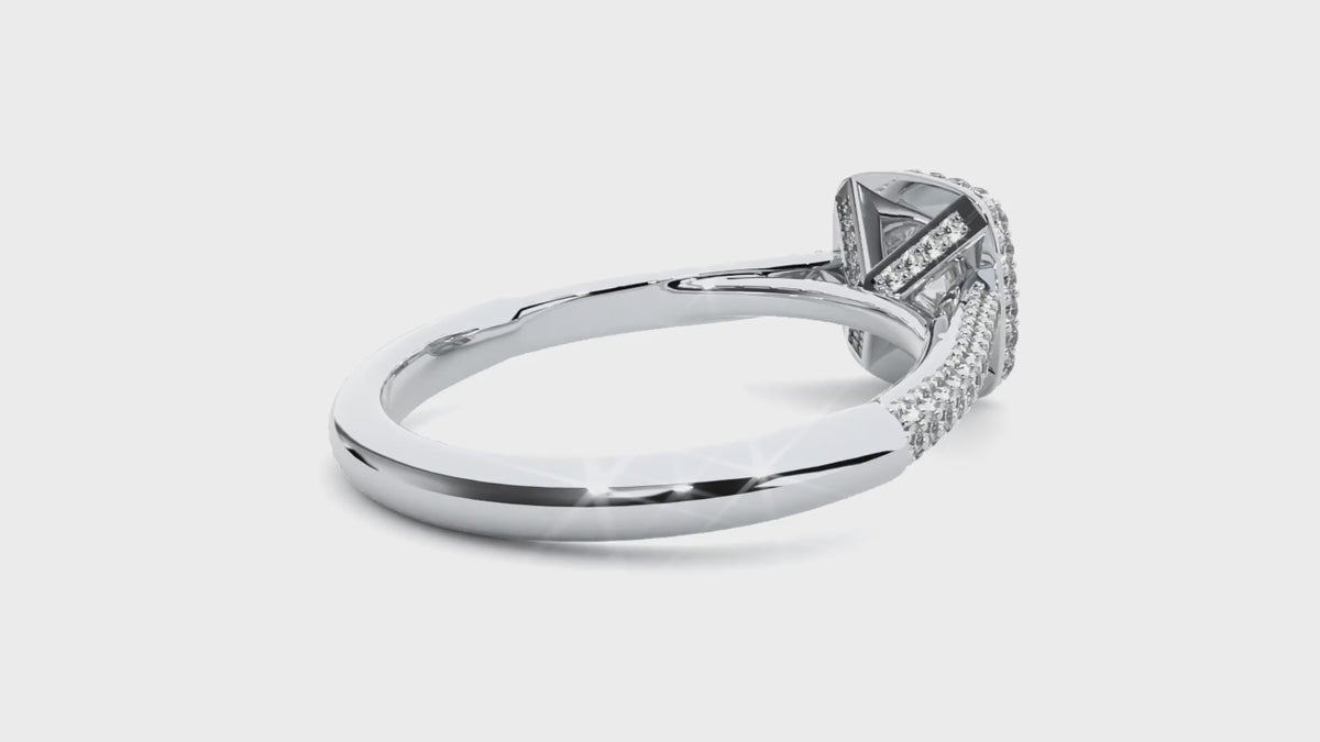 Evangeline Solitaire Halo Ring