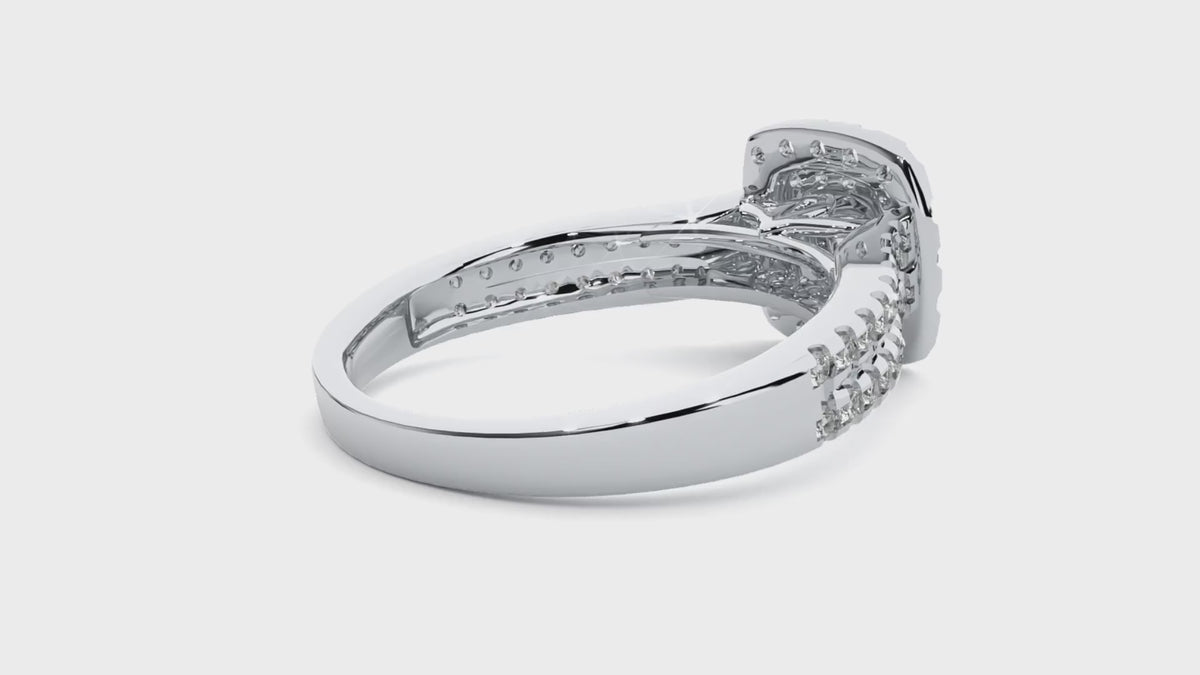 Christiana Solitaire Halo Ring
