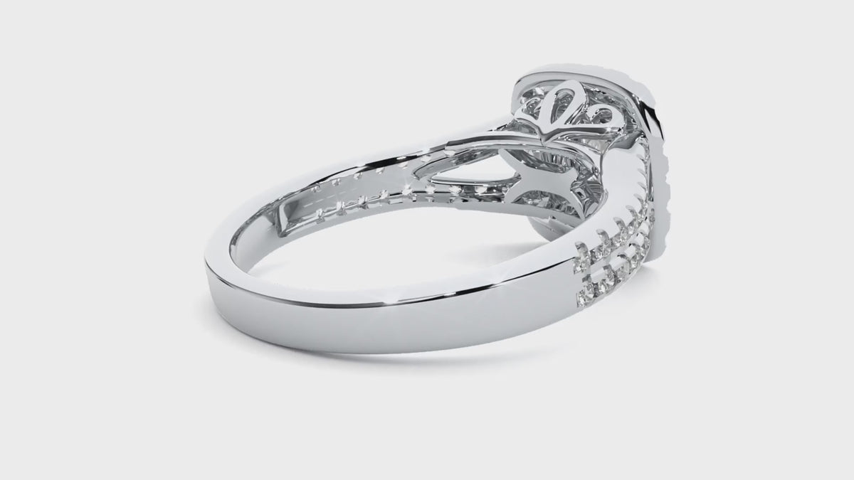 Cecelia Solitaire Halo Ring