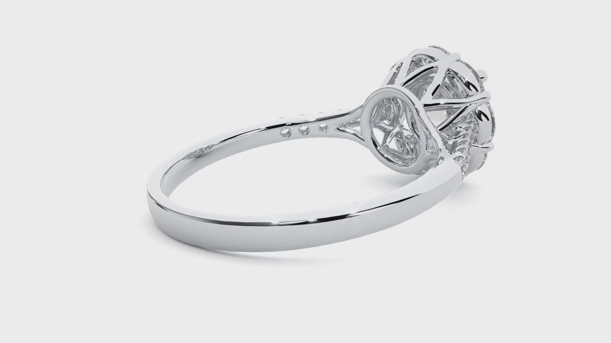 Francesca Solitaire Halo Ring