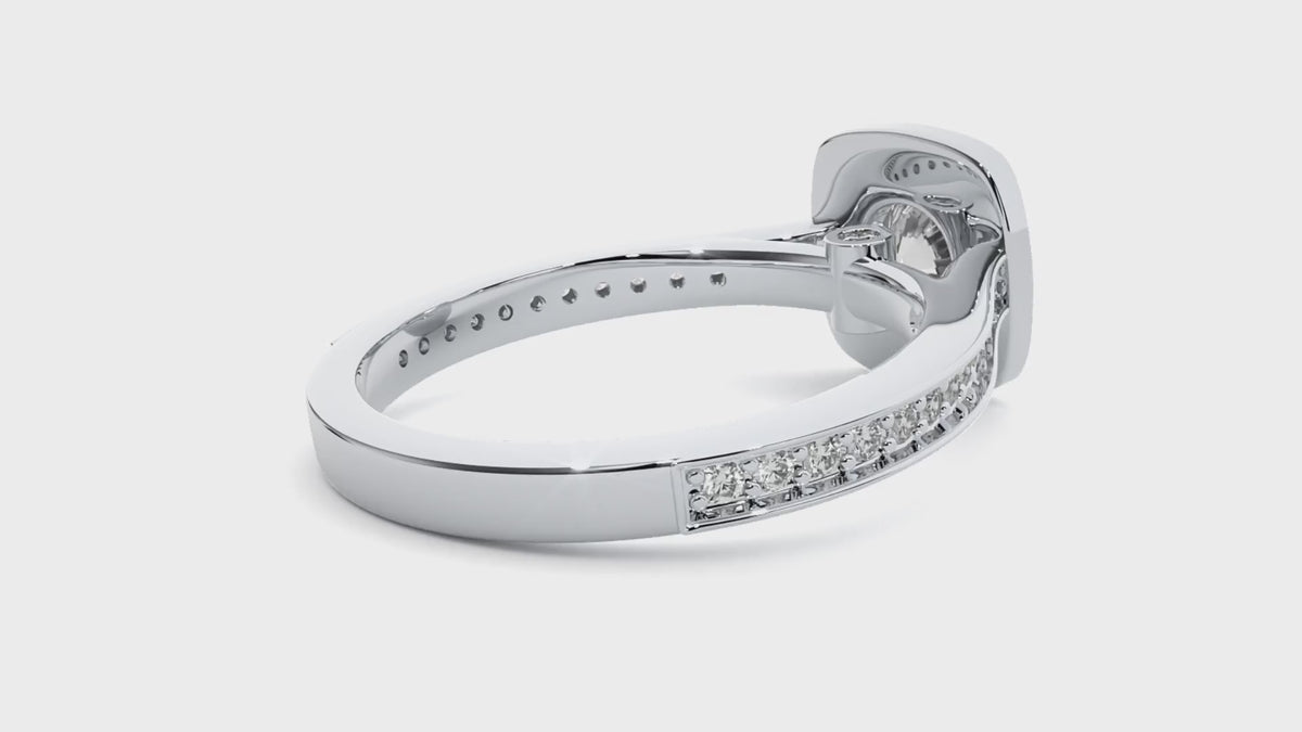 Emmanuella Solitaire Halo Ring
