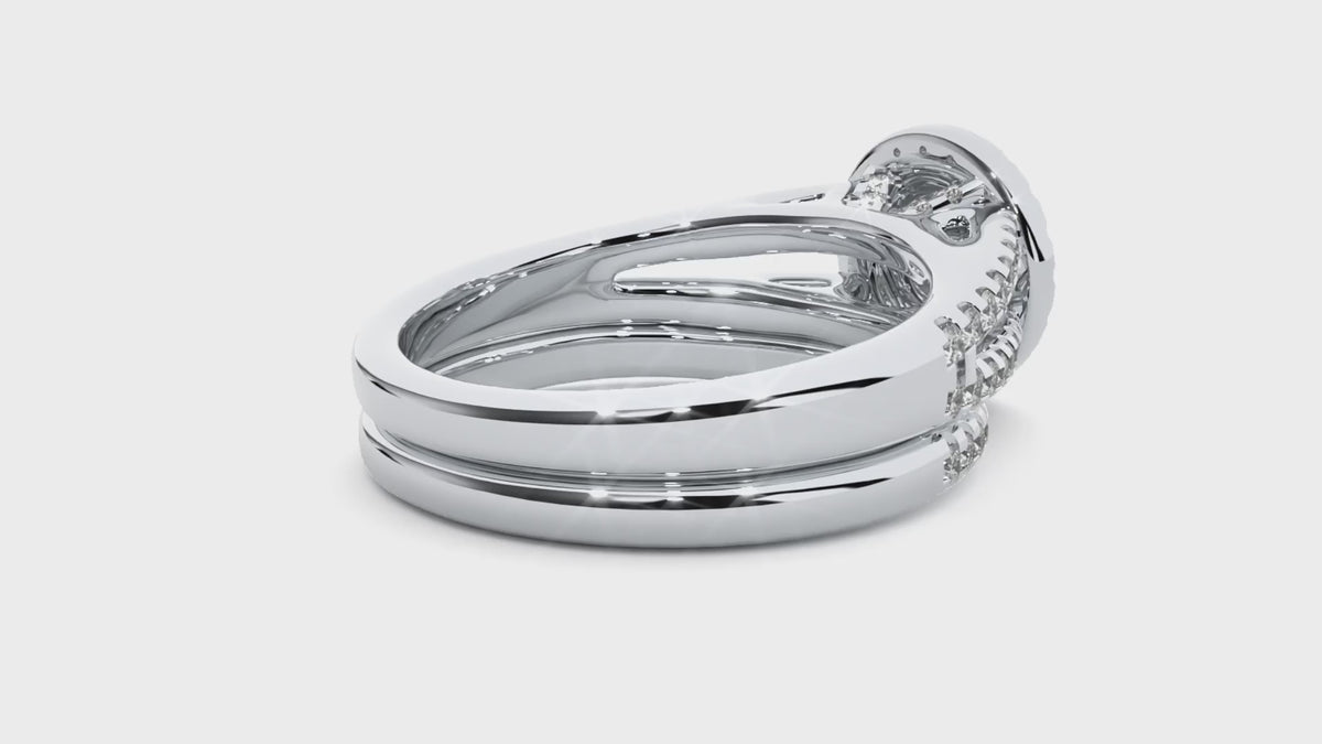 Caroline Solitaire Halo Ring