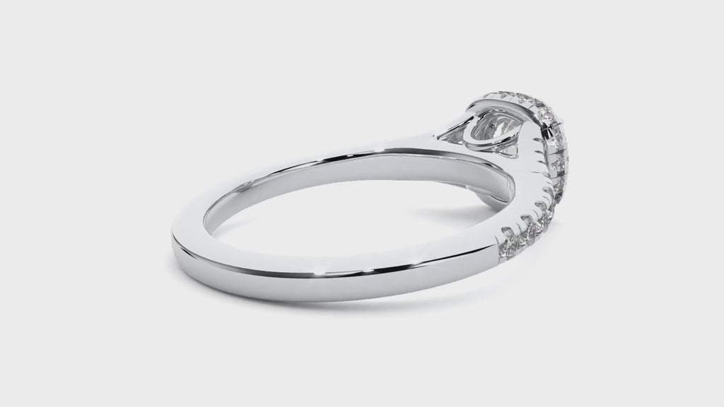 Emilia Solitaire Halo Ring