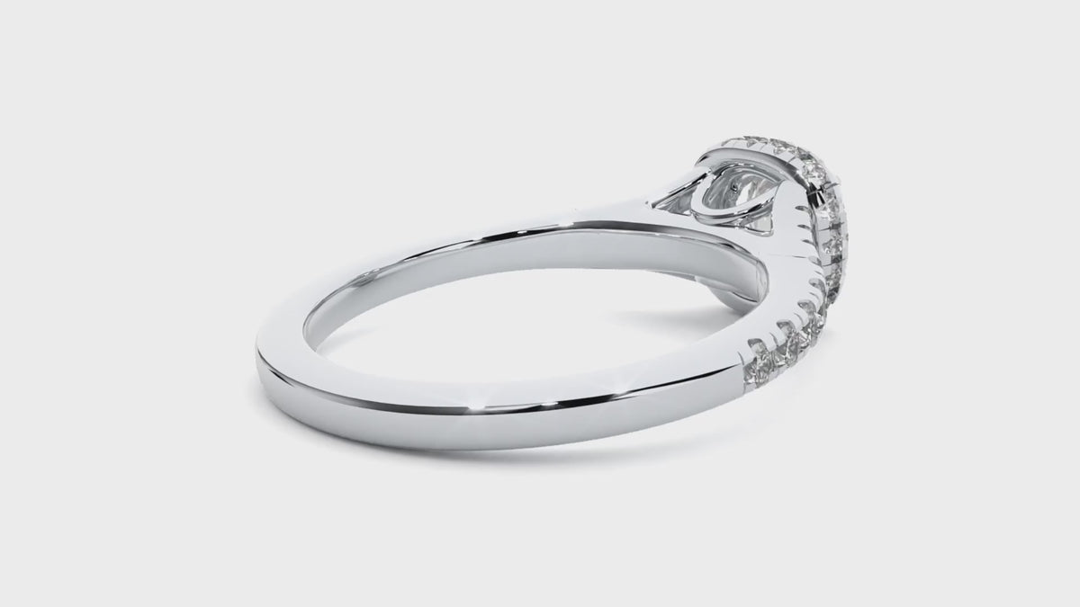 Emilia Solitaire Halo Ring