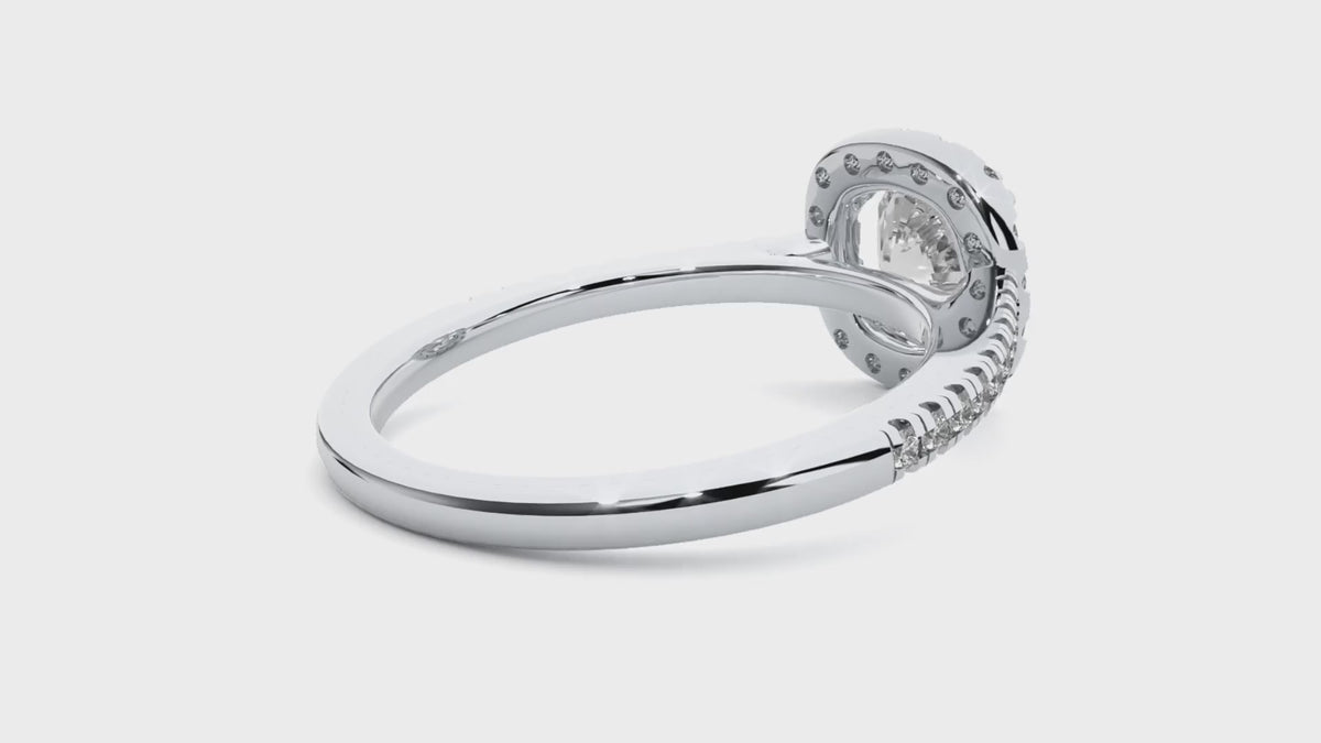 Clementine Solitaire Halo Ring